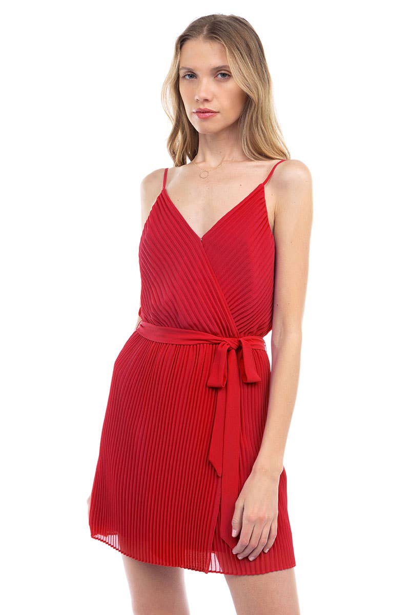 Naked Zebra - Pleated Chiffon Dress: