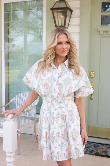 Karlie Vintage Floral Button Shirt Dress