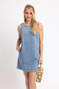 Karlie Denim Scoop Slvless Dress