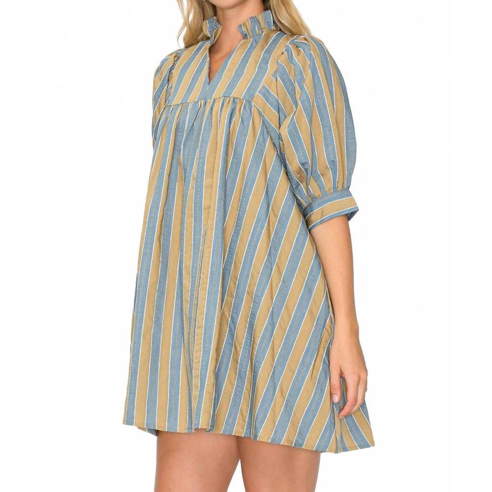 MMIS Hazel Fall Stripe Short Sleeve Dress