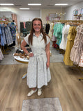 Zoe and Claire Cream Collar Short Sleeve Dress